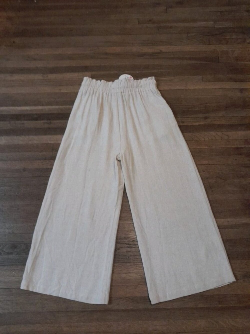 New Womens Linen Blend Pants Wide Leg Casual Coastal Resort Beachy Size Medium - Picture 3 of 7